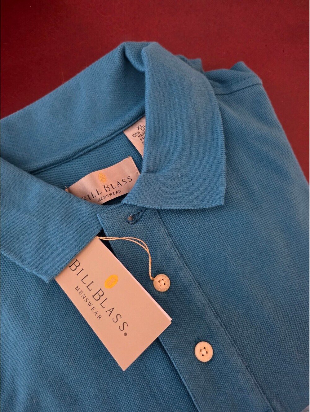 Bill Blass Menswear Blue Polo Shirt XL New with Tags